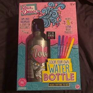 Just My Style Your Decor Color Your Own Water Bottle USA DIY Craft Art New